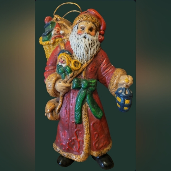 VINTAGE OLD WORLD & HOUSE OF HATTEN SANTA CLAUS CHRISTMAS ORNAMENTS - Picture 5 of 8